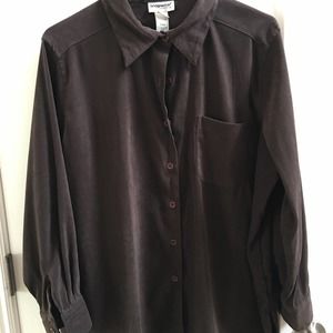 Women's Bridgewater Studio Long Sleeved Chocolate Brown Button Shirt, Size XLP